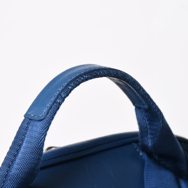 LOUIS VUITTON ルイヴィトン ミカエル バックパック N41353 ダミエアンフィニ ネプテューヌ ブルー 型押しレザー リュックサック BA0134 メタル金具 良品 中古 4a005096