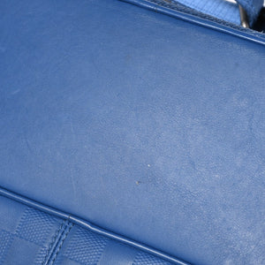 LOUIS VUITTON ルイヴィトン ミカエル バックパック N41353 ダミエアンフィニ ネプテューヌ ブルー 型押しレザー リュックサック BA0134 メタル金具 良品 中古 4a005096