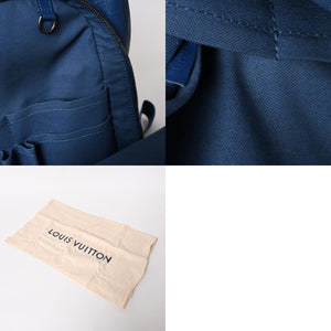 LOUIS VUITTON ルイヴィトン ミカエル バックパック N41353 ダミエアンフィニ ネプテューヌ ブルー 型押しレザー リュックサック BA0134 メタル金具 良品 中古 4a005096