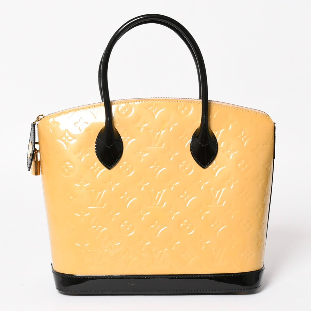 Very good condition LOUIS VUITTON Lockit PM Handbag Monogram Vernis M90251 Yellow Black Gold Hardware Used 4a005262