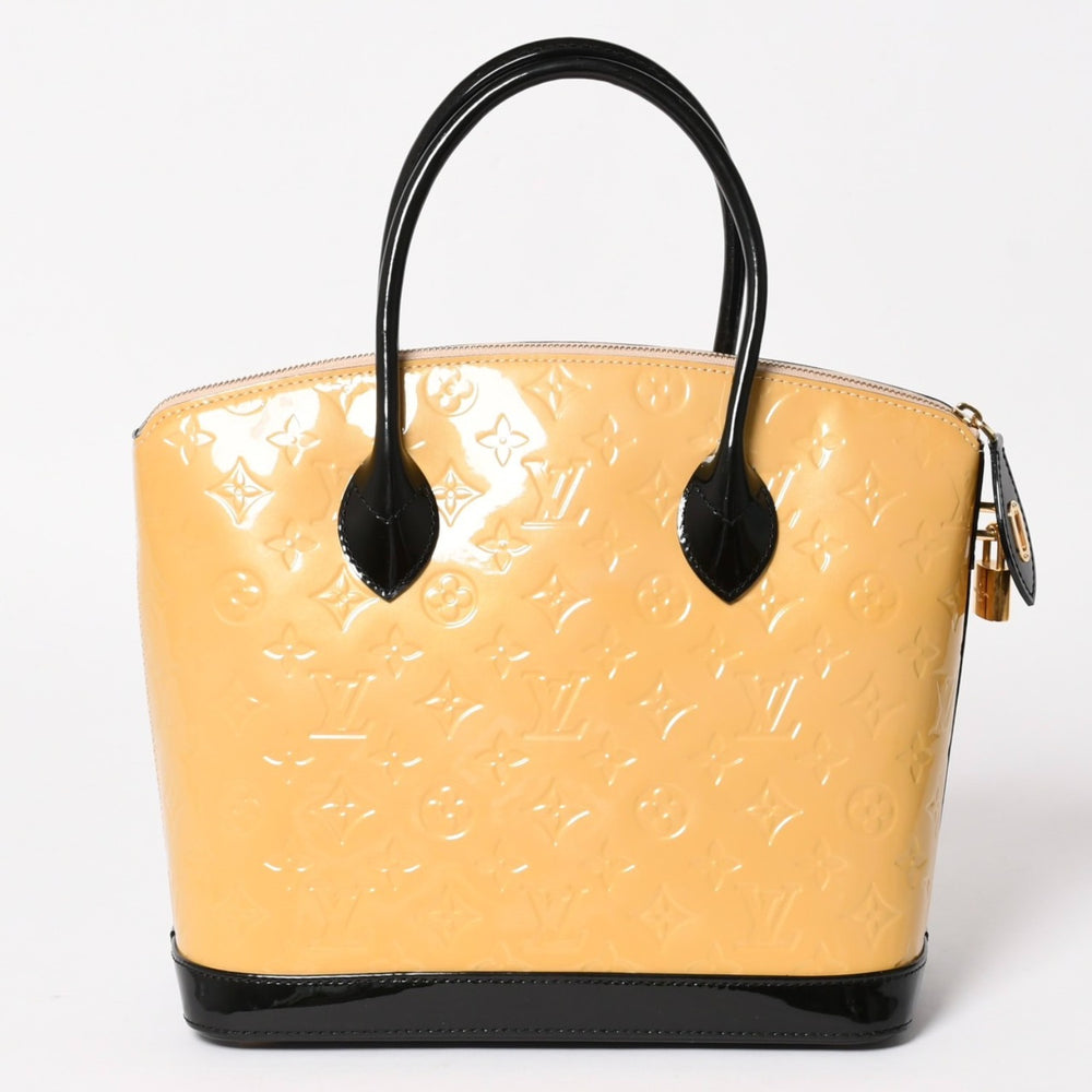 Very good condition LOUIS VUITTON Lockit PM Handbag Monogram Vernis M90251 Yellow Black Gold Hardware Used 4a005262