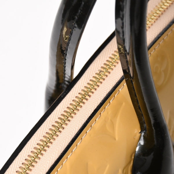 極美品 LOUIS VUITTON ルイヴィトン ロックイットPM ハンドバッグ モノグラムヴェルニ M90251 イエロー ブラック ゴールド金具 中古 4a005262