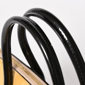 極美品 LOUIS VUITTON ルイヴィトン ロックイットPM ハンドバッグ モノグラムヴェルニ M90251 イエロー ブラック ゴールド金具 中古 4a005262