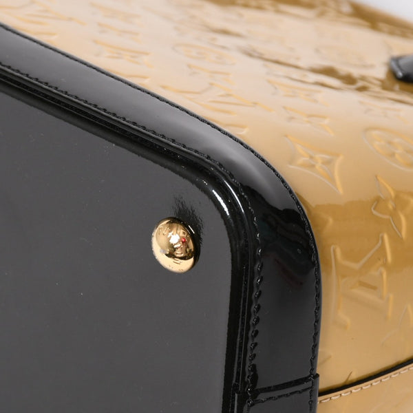 極美品 LOUIS VUITTON ルイヴィトン ロックイットPM ハンドバッグ モノグラムヴェルニ M90251 イエロー ブラック ゴールド金具 中古 4a005262