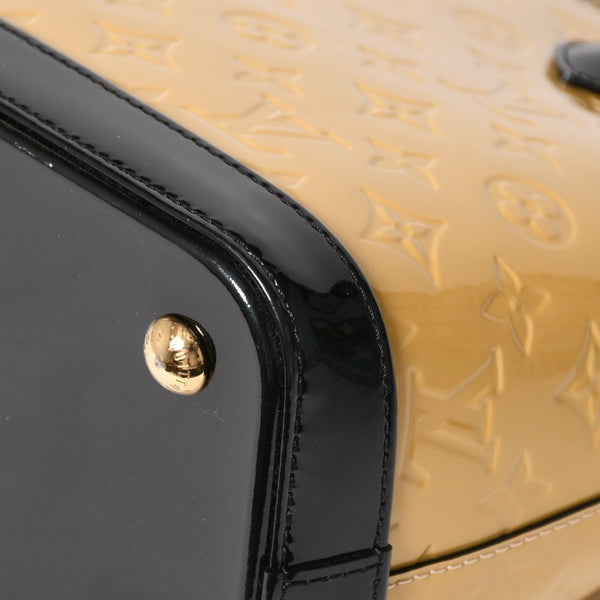 極美品 LOUIS VUITTON ルイヴィトン ロックイットPM ハンドバッグ モノグラムヴェルニ M90251 イエロー ブラック ゴールド金具 中古 4a005262