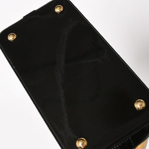 極美品 LOUIS VUITTON ルイヴィトン ロックイットPM ハンドバッグ モノグラムヴェルニ M90251 イエロー ブラック ゴールド金具 中古 4a005262