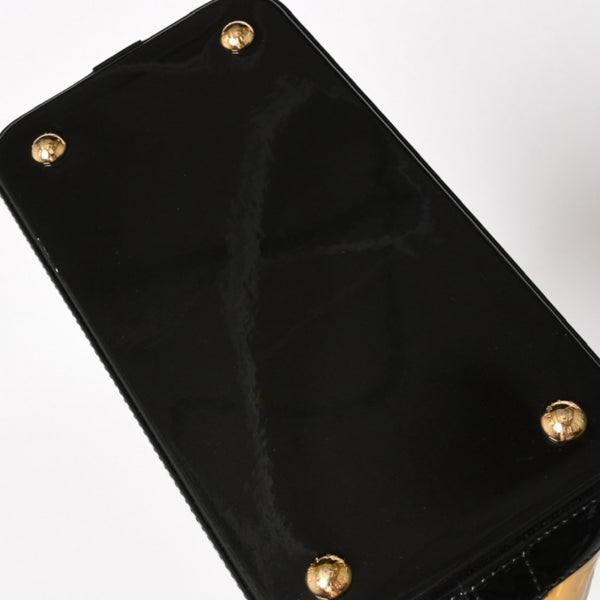 極美品 LOUIS VUITTON ルイヴィトン ロックイットPM ハンドバッグ モノグラムヴェルニ M90251 イエロー ブラック ゴールド金具 中古 4a005262