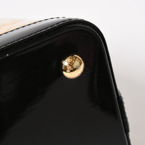 極美品 LOUIS VUITTON ルイヴィトン ロックイットPM ハンドバッグ モノグラムヴェルニ M90251 イエロー ブラック ゴールド金具 中古 4a005262