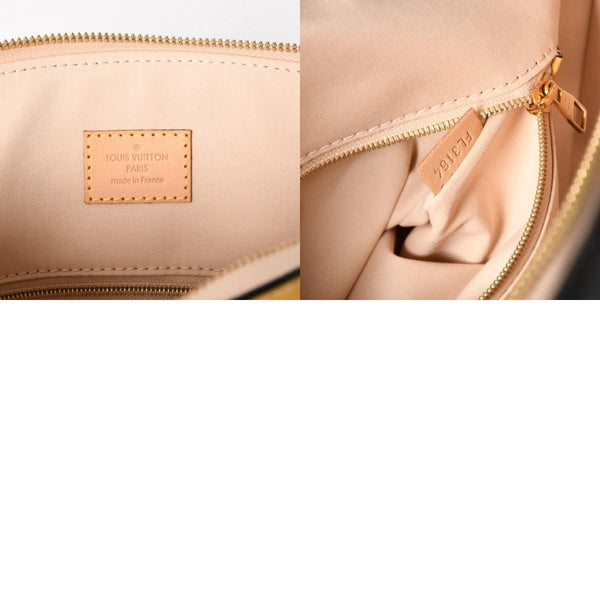 極美品 LOUIS VUITTON ルイヴィトン ロックイットPM ハンドバッグ モノグラムヴェルニ M90251 イエロー ブラック ゴールド金具 中古 4a005262