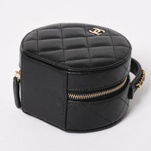 画像をギャラリービューアに読み込む, 新品同様 CHANEL シャネル スモール ラウンドバニティバッグ ハンドバッグ ランダム番台 ココマーク キャビアスキン ブラック 中古 4a005118