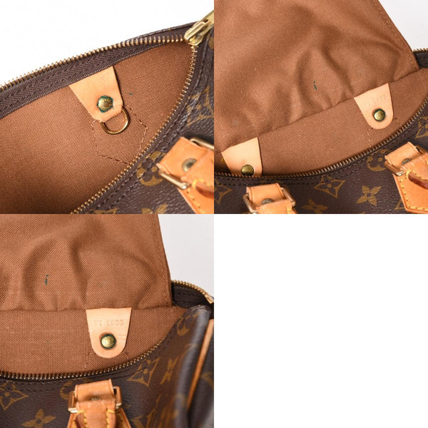 LOUIS VUITTON Speedy 25 Handbag M41528 Monogram PVC Coated Canvas Leather Brown Gold Hardware Good Condition Used 4a004905