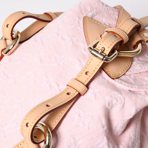 Like new LOUISVUITTON Monogram Denim Venice M13031 Monogram Denim Canvas Backpack Pink Gold Hardware Used 4a005121