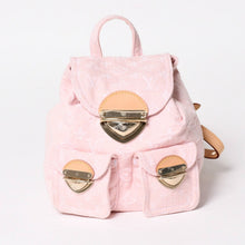 画像をギャラリービューアに読み込む, 新品同様 LOUISVUITTON ルイヴィトン モノグラムデニム ヴェニス M13031 モノグラム デニム キャンバス リュック ピンク ゴールド金具 中古 4a005121