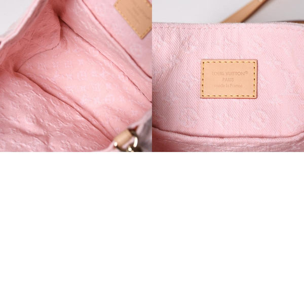 Like new LOUISVUITTON Monogram Denim Venice M13031 Monogram Denim Canvas Backpack Pink Gold Hardware Used 4a005121
