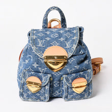 画像をギャラリービューアに読み込む, 新品同様 LOUISVUITTON ルイヴィトン モノグラムデニム ヴェニス M46836 モノグラム デニム キャンバス リュック ブルー ゴールド金具 中古 4a005038
