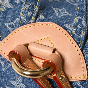 Like new LOUISVUITTON Monogram Denim Venice M46836 Monogram Denim Canvas Backpack Blue Gold Hardware Used 4a005038