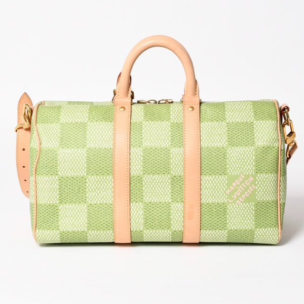 Very good condition LOUIS VUITTON Keepall Bandouliere 35 2WAY bag N40671 Damier Golf Green Tyler,The Creator Used 4a005112
