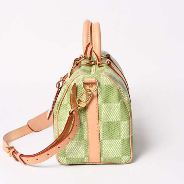 Very good condition LOUIS VUITTON Keepall Bandouliere 35 2WAY bag N40671 Damier Golf Green Tyler,The Creator Used 4a005112