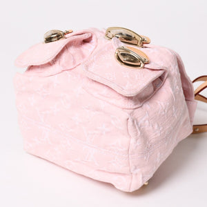 Like new LOUISVUITTON Monogram Denim Venice M13031 Monogram Denim Canvas Backpack Pink Gold Hardware Used 4a005121