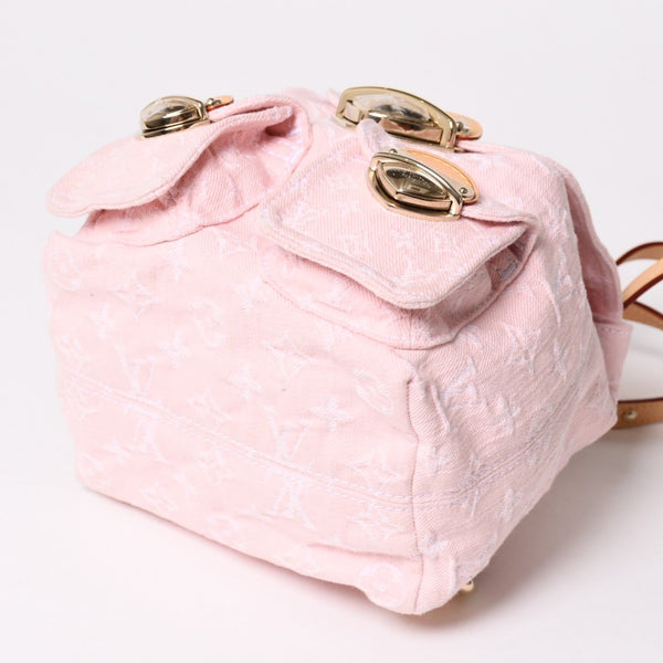 Like new LOUISVUITTON Monogram Denim Venice M13031 Monogram Denim Canvas Backpack Pink Gold Hardware Used 4a005121