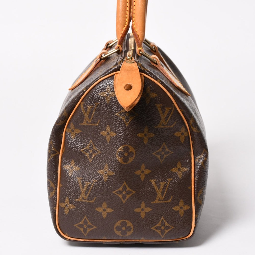 LOUIS VUITTON ルイヴィトン スピーディ25 ハンドバック M41528 モノグラム PVCコーティングキャンバス レザー ブラウン ゴールド金具 美品 中古 4a004905