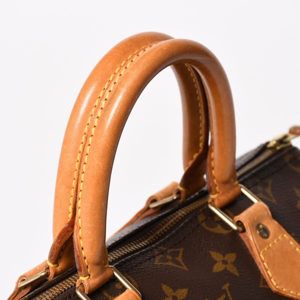 LOUIS VUITTON Speedy 25 Handbag M41528 Monogram PVC Coated Canvas Leather Brown Gold Hardware Good Condition Used 4a004905