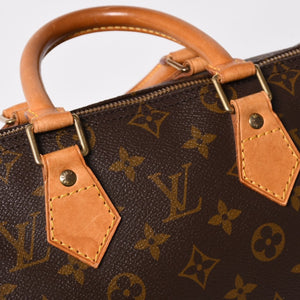 LOUIS VUITTON Speedy 25 Handbag M41528 Monogram PVC Coated Canvas Leather Brown Gold Hardware Good Condition Used 4a004905
