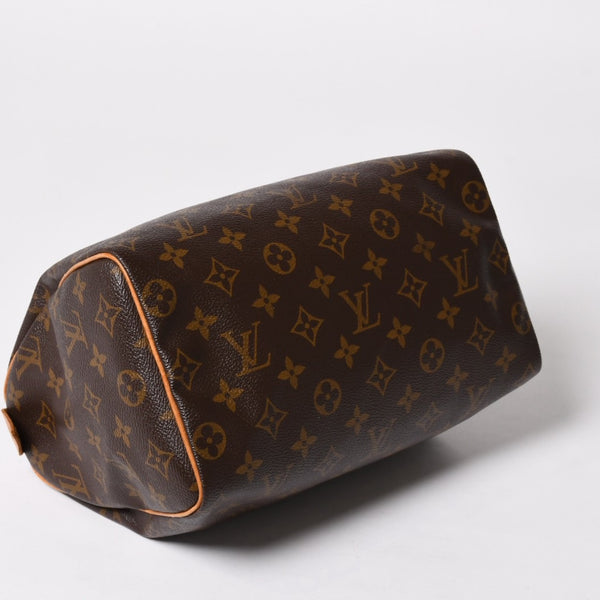 LOUIS VUITTON Speedy 25 Handbag M41528 Monogram PVC Coated Canvas Leather Brown Gold Hardware Good Condition Used 4a004905