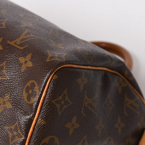 LOUIS VUITTON Speedy 25 Handbag M41528 Monogram PVC Coated Canvas Leather Brown Gold Hardware Good Condition Used 4a004905