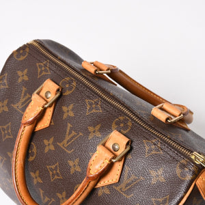 LOUIS VUITTON Speedy 25 Handbag M41528 Monogram PVC Coated Canvas Leather Brown Gold Hardware Good Condition Used 4a004905