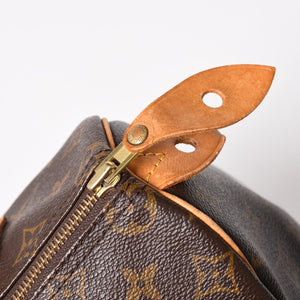LOUIS VUITTON Speedy 25 Handbag M41528 Monogram PVC Coated Canvas Leather Brown Gold Hardware Good Condition Used 4a004905