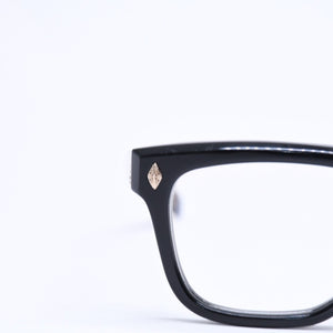 CHROME HEARTS クロムハーツ AMBIDIXTROUS ウェリントン型サングラス 伊達メガネ CHプラス BK-18KGP 53□21-151 日本製 美品 中古 4a005127