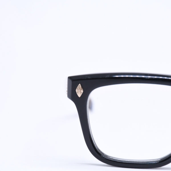 CHROME HEARTS クロムハーツ AMBIDIXTROUS ウェリントン型サングラス 伊達メガネ CHプラス BK-18KGP 53□21-151 日本製 美品 中古 4a005127
