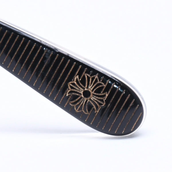 CHROME HEARTS クロムハーツ AMBIDIXTROUS ウェリントン型サングラス 伊達メガネ CHプラス BK-18KGP 53□21-151 日本製 美品 中古 4a005127