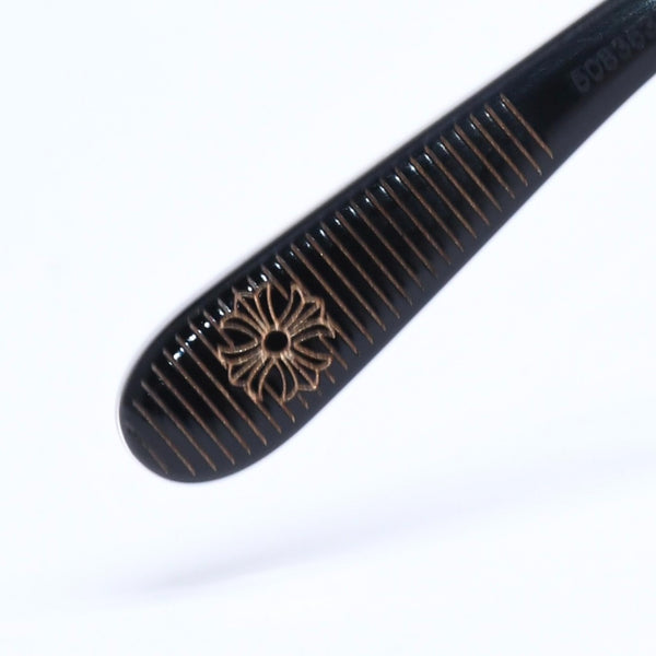 CHROME HEARTS クロムハーツ AMBIDIXTROUS ウェリントン型サングラス 伊達メガネ CHプラス BK-18KGP 53□21-151 日本製 美品 中古 4a005127