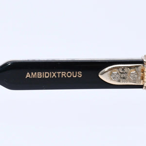 CHROME HEARTS クロムハーツ AMBIDIXTROUS ウェリントン型サングラス 伊達メガネ CHプラス BK-18KGP 53□21-151 日本製 美品 中古 4a005127