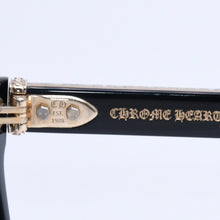 Load image into Gallery viewer, CHROME HEARTS クロムハーツ AMBIDIXTROUS ウェリントン型サングラス 伊達メガネ CHプラス BK-18KGP 53□21-151 日本製 美品 中古 4a005127