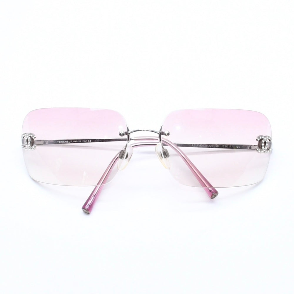 CHANEL シャネル サングラス アイウェア ラインストーン ココマーク ピンク 4017-D サイズ62◻︎17 120 美品 中古 4a005351