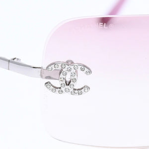 CHANEL シャネル サングラス アイウェア ラインストーン ココマーク ピンク 4017-D サイズ62◻︎17 120 美品 中古 4a005351