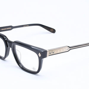CHROME HEARTS クロムハーツ AMBIDIXTROUS ウェリントン型サングラス 伊達メガネ CHプラス BK-18KGP 53□21-151 日本製 美品 中古 4a005127