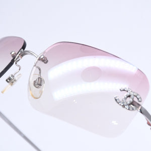 CHANEL シャネル サングラス アイウェア ラインストーン ココマーク ピンク 4017-D サイズ62◻︎17 120 美品 中古 4a005351
