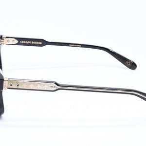 CHROME HEARTS クロムハーツ AMBIDIXTROUS ウェリントン型サングラス 伊達メガネ CHプラス BK-18KGP 53□21-151 日本製 美品 中古 4a005127