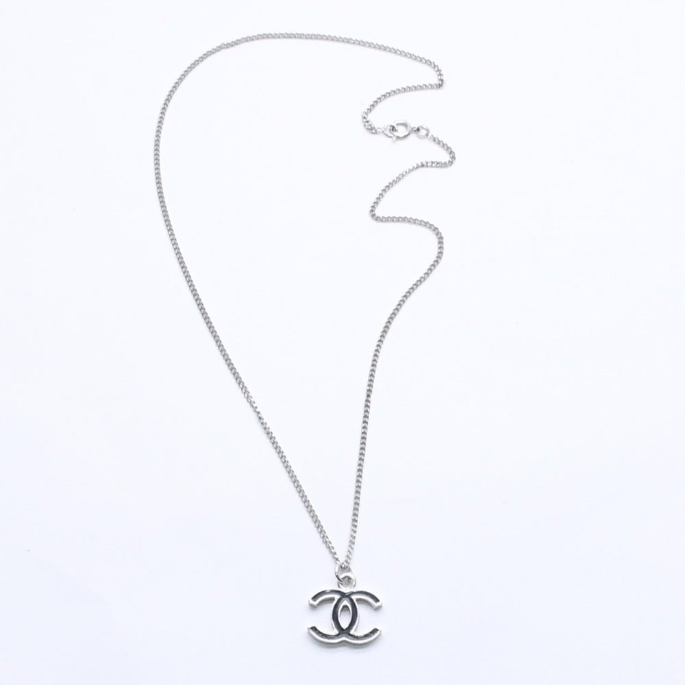 CHANEL Necklace Coco Mark Black Silver 05V stamp Weight approx. 5.64g Good Condition Used 4a005152