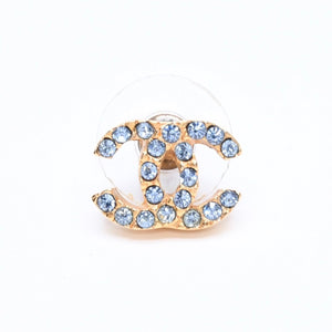 極美品 CHANEL シャネル ピアス 片耳ピアス ココマーク ラインストーン ゴールド 01P刻印 重量約1.74g 中古 4a005147