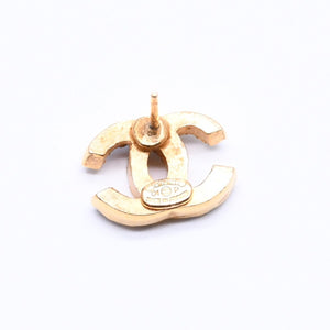 極美品 CHANEL シャネル ピアス 片耳ピアス ココマーク ラインストーン ゴールド 01P刻印 重量約1.74g 中古 4a005147