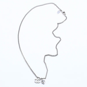 CHANEL シャネル ココマーク ネックレス シルバー ラインストーン ハート 09C刻印 重量約7.03g 美品 中古 4a005151
