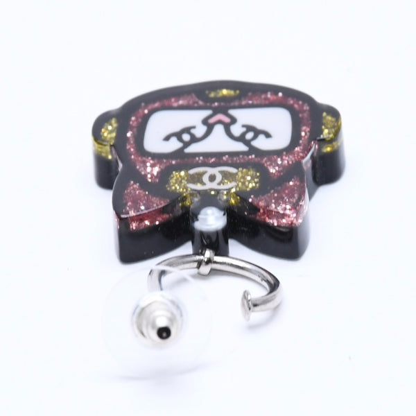 極美品 CHANEL シャネル ピアス イヤリング ロボットキャット ピンク イエロー ラメ 17S刻印 重量約7.52g 中古 4a005161