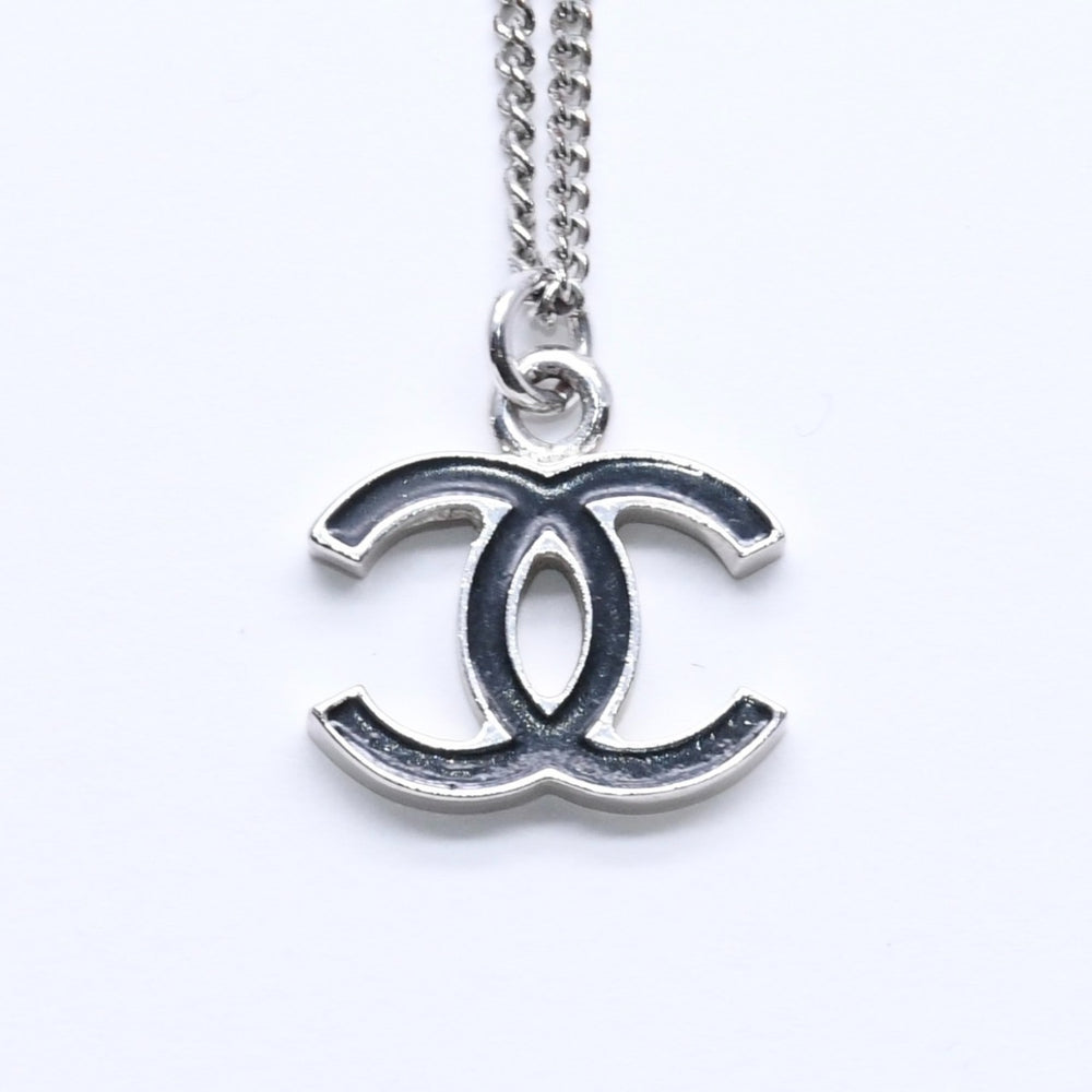 CHANEL Necklace Coco Mark Black Silver 05V stamp Weight approx. 5.64g Good Condition Used 4a005152