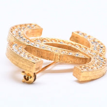 Load image into Gallery viewer, 極美品 CHANEL シャネル ブローチ ラインストーン ココマーク 9.9g GP ラインストーン ゴールド金具 中古 4a005144
