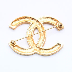 極美品 CHANEL シャネル ブローチ ラインストーン ココマーク 9.9g GP ラインストーン ゴールド金具 中古 4a005144